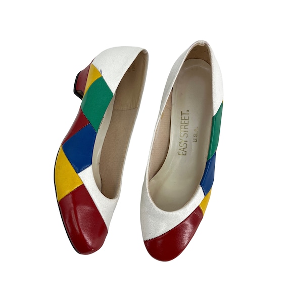 vintage 80s shoes rainbow heels Easy Street