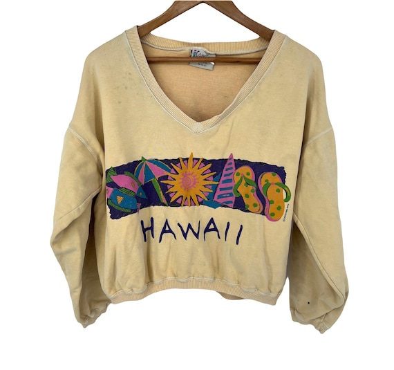 vintage 90s sweatshirt Hawaii souvenir graphic pullover tropical Hawaiian
