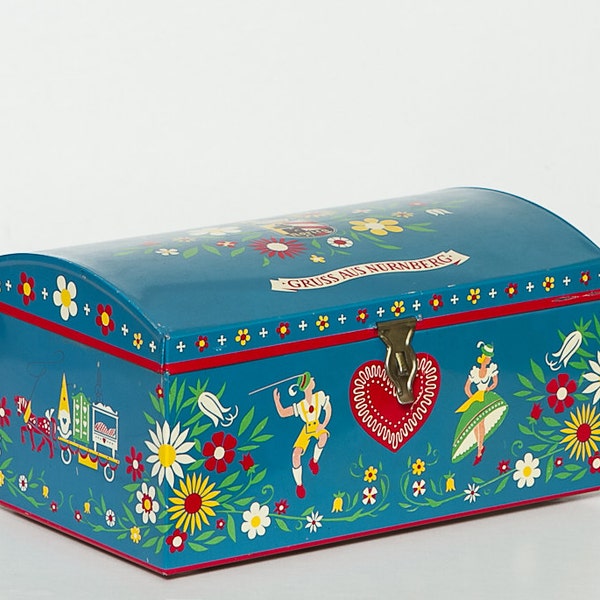 vintage Bavarian tin gift box
