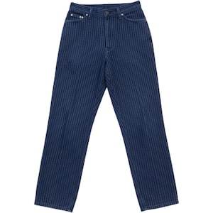 Vintage 90s high rise trouser jeans pants Liz Claiborne pinstripe denim