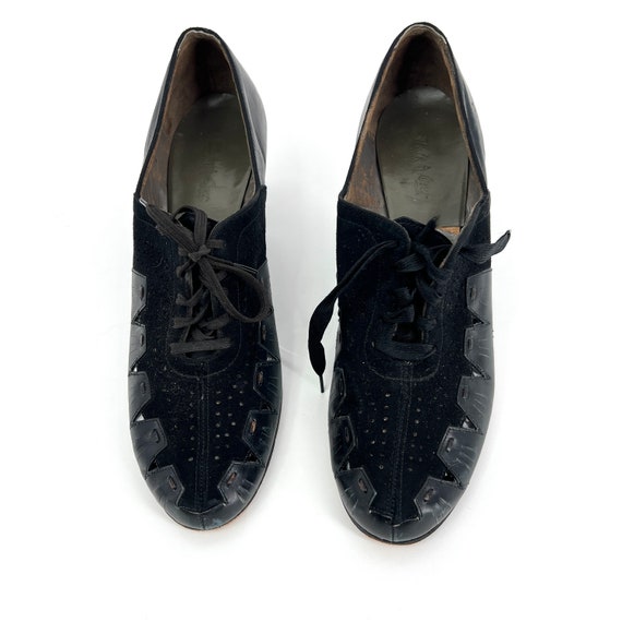 vintage 1940s heels Walk Over tie shoes - image 4