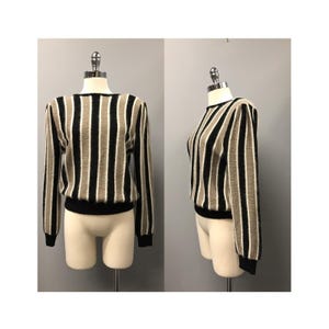 vintage 1980s striped sweater M retro petite 80s image 2