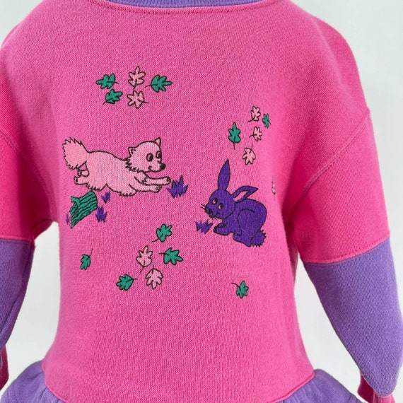 Vintage 90s Girl's Pink Sweatshirt Dress Drop Waist Ruffle Size 12 Months -  Etsy