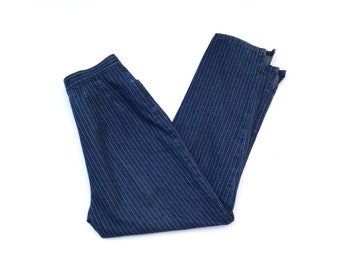 Vintage 90s high rise trouser jeans pants Liz Claiborne pinstripe denim