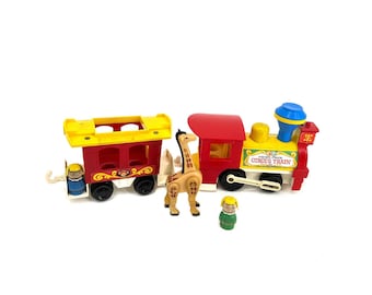 vintage 70s Fisher Price circus train little people toy 1970s