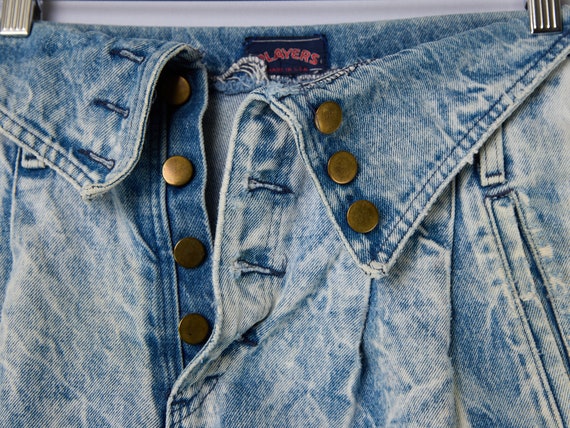 vintage 80s acid wash high rise denim jean shorts… - image 2