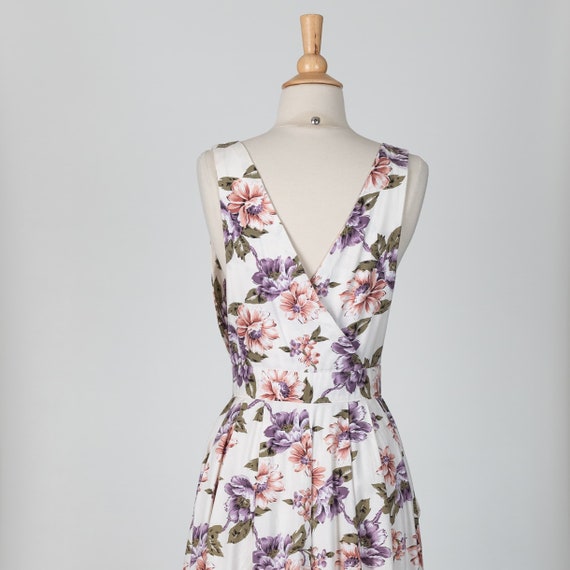 floral midi dress | 80s floral dress - image 7