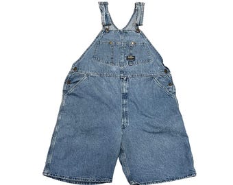 Vintage 90s OshKosh Denim Overalls Shortalls Mens 40 Vestbak Carpenter Painter