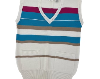 vintage sweater vest 80s 1980s Gitano striped women’s M