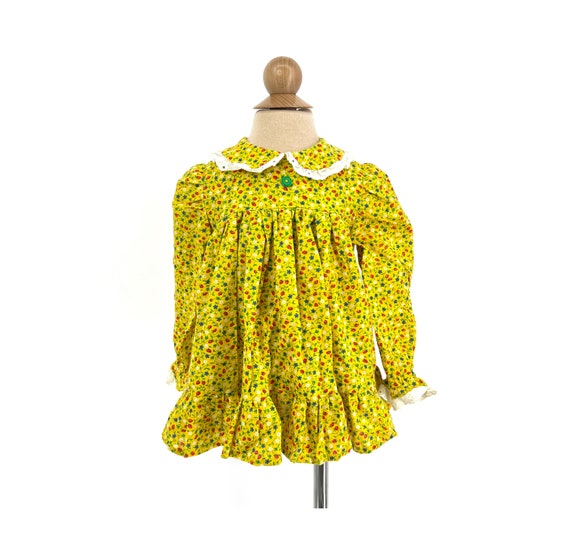 vintage 1970s strawberry print girls dress - image 3