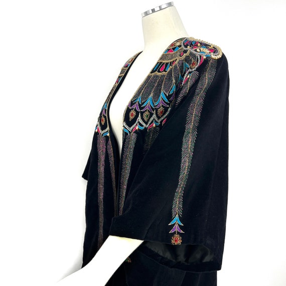 Vintage cloak cape embroidered beaded - image 5