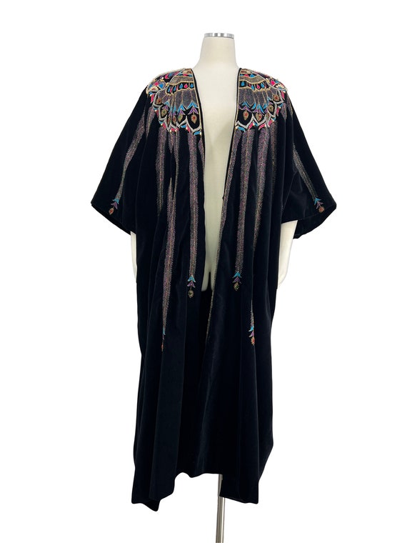Vintage cloak cape embroidered beaded - image 9