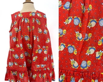 vintage 1970s girls dress novelty print turtles