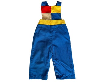 vintage 80s overalls 1980s boys overalls colorblock kids outfit