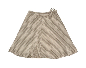 Falda vintage Y2K de Old Navy, justo debajo de la cintura, de lino a rayas, corte en A, talla 2 de mujer.