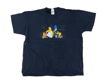 Camiseta vintage de Los Simpson de Halloween: La casa del árbol del terror, color negro, talla XL, 2003.