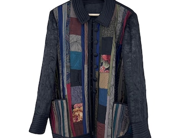 vintage patchwork jacket boho 90s