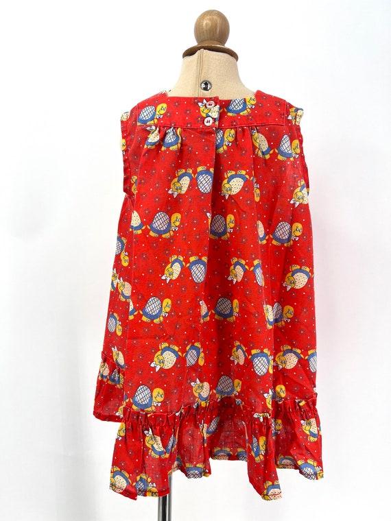 vintage 1970s girls dress novelty print turtles - image 3