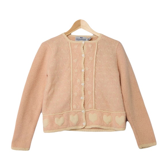 vintage Susan Bristol embroidered wool cardigan s… - image 1