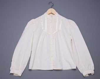 Vintage 1970s Gunne Sax ivory blouse