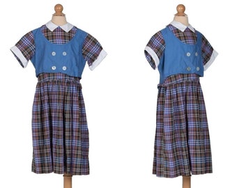 vintage 1950s girls plaid dress