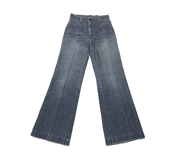 vintage 1970s Levi’s bell bottoms jeans orange tab