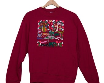 vintage 80s embroidered sweatshirt