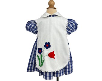 vintage 80s Jane Copeland girls apron dress