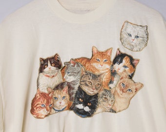 【1993studio】25SS★ Big Cat Drawing T-Shirt Vtg 90s 1993 Sylvester The Cat Looney Tunes Big Print Single