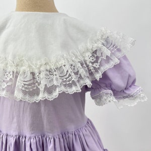 vintage 80s Lidl Dollys Girls Dress Full Circle Ruffle Lace Party Pageant frilly girly twirl image 4