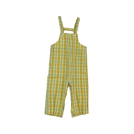 Vintage 1960s plaid overalls baby boy