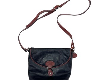 Vintage Oroton Crossbody Bag Leather Flap Satchel Saddle 80s 90s