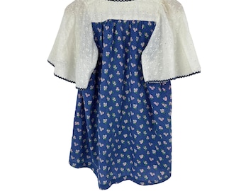 Blusa/camisa premamá vintage de los años 60 con estampado floral.