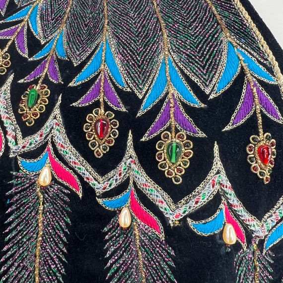 Vintage cloak cape embroidered beaded - image 7