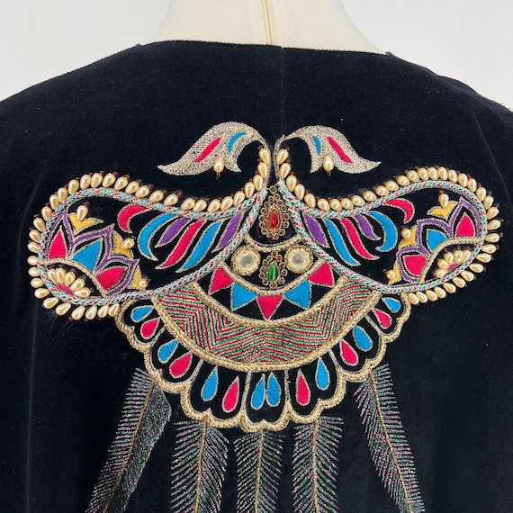 Vintage cloak cape embroidered beaded - image 3