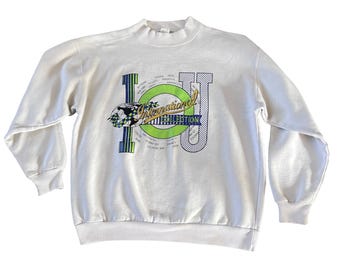 vintage IOU sweatshirt graphic print 80s 90s oversized logo