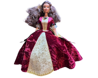 Muñeca Barbie vintage de los 90, Princesa Bella de Disney, de la colección navideña de La Bella y la Bestia.