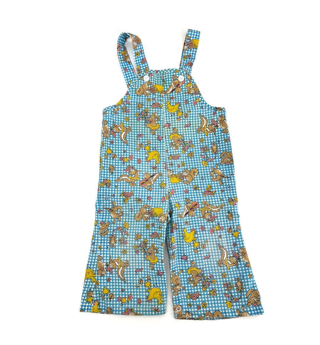 Vintage 1970s Baby Overalls Novelty Print Springtime Etsy