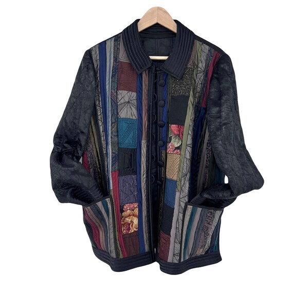 vintage patchwork jacket boho 90s - image 2