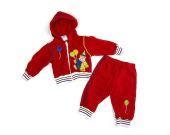 vintage 80s tracksuit hoodie joggers sweatpants sweatshirt 1980s baby boys outfit