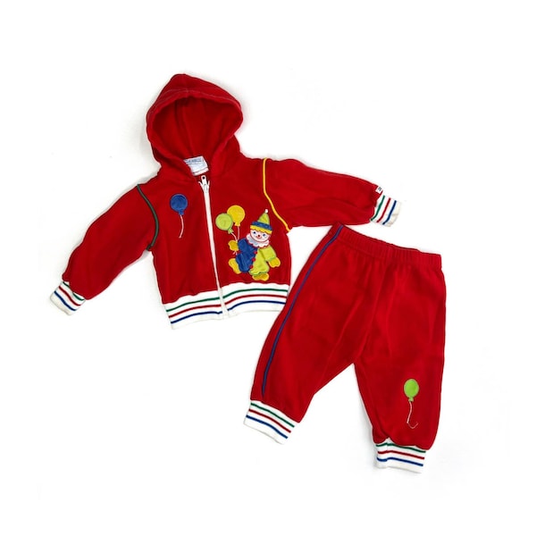 vintage 80s tracksuit hoodie joggers sweatpants sweatshirt 1980s baby boys outfit