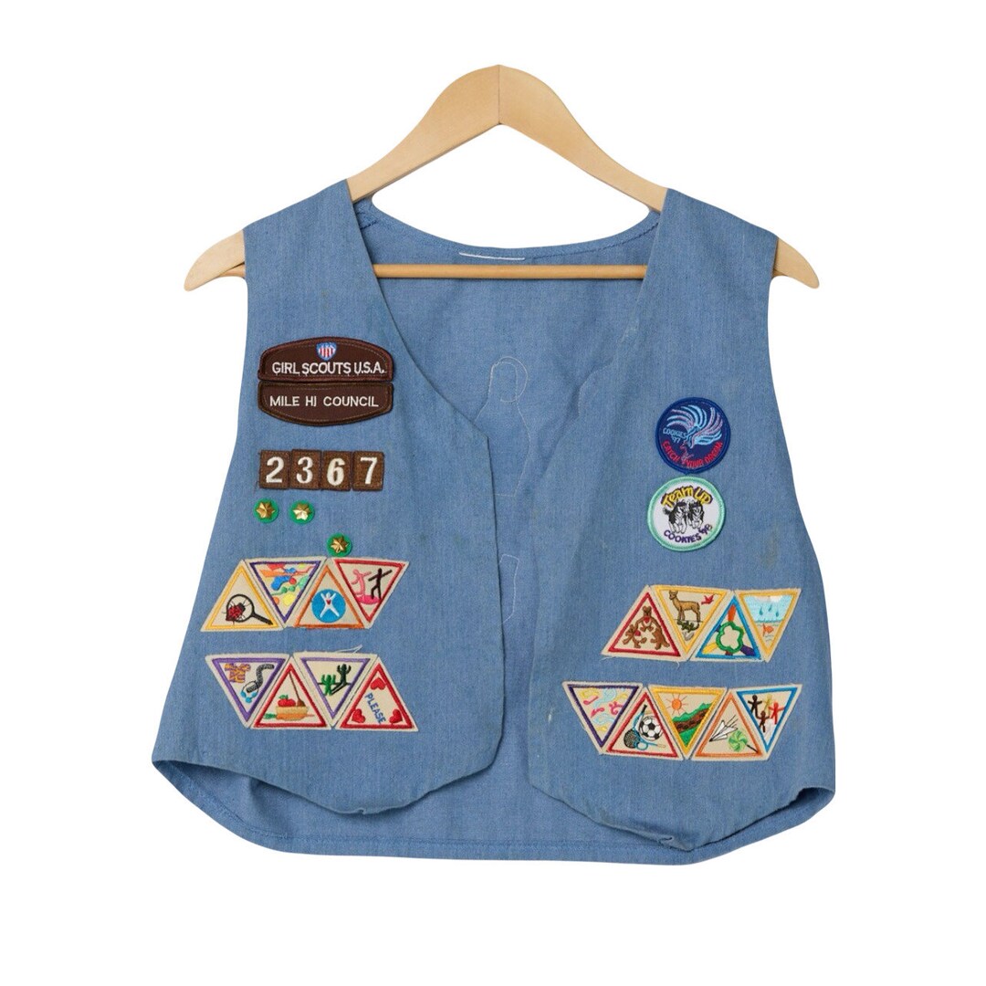 Vintage Girl Scouts Vest With Badges Patches Mile High Council 90s - Etsy