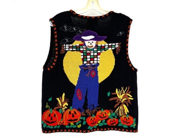 vintage 80s 90s Halloween sweater vest zip up Studio Boo