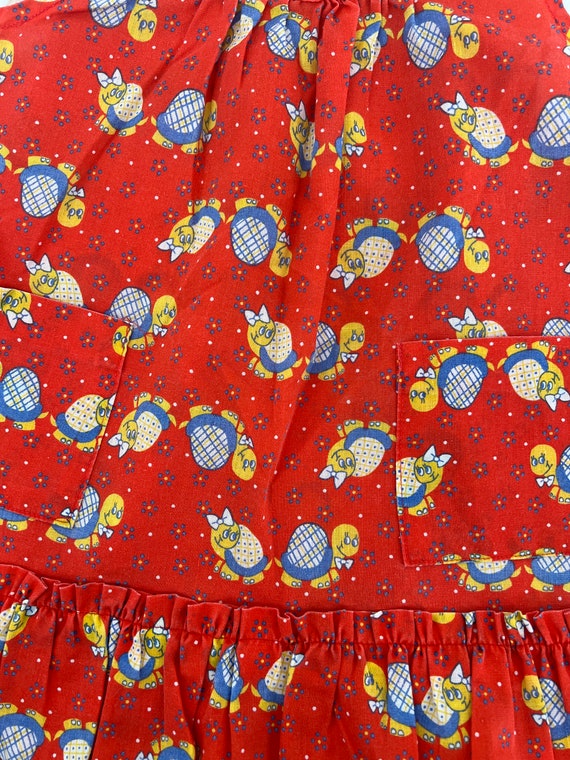 vintage 1970s girls dress novelty print turtles - image 7