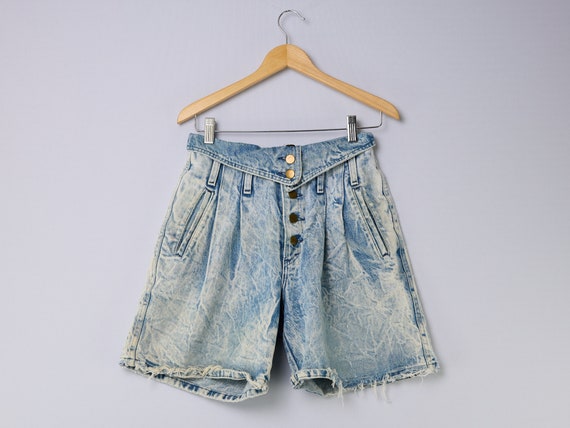 vintage 80s acid wash high rise denim jean shorts… - image 6