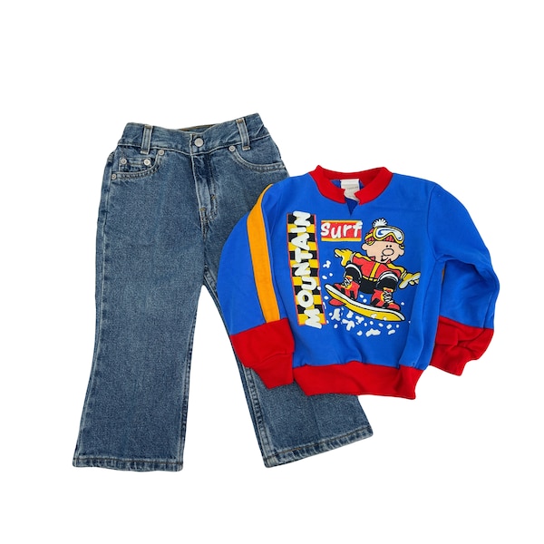 vintage 90s boys Levi’s jeans and sweatshirt outfit