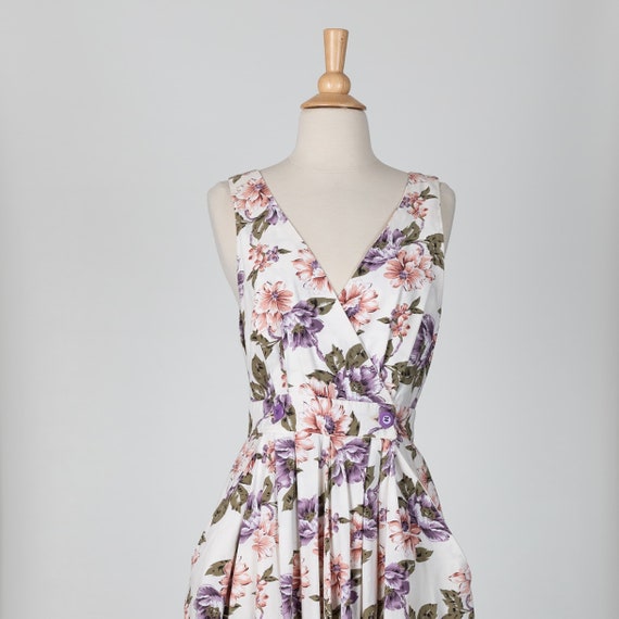 floral midi dress | 80s floral dress - image 3