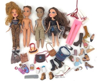 Lote de muñecos Bratz vintage Boyz MGA 2001 2003 Accesorios Ropa Zapatos TAL CUAL