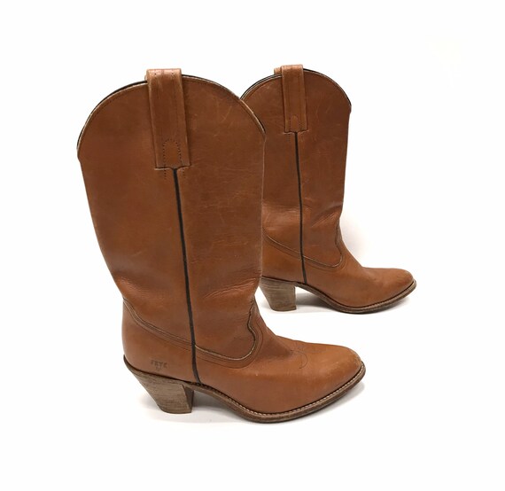 vintage Frye cowboy boots leather