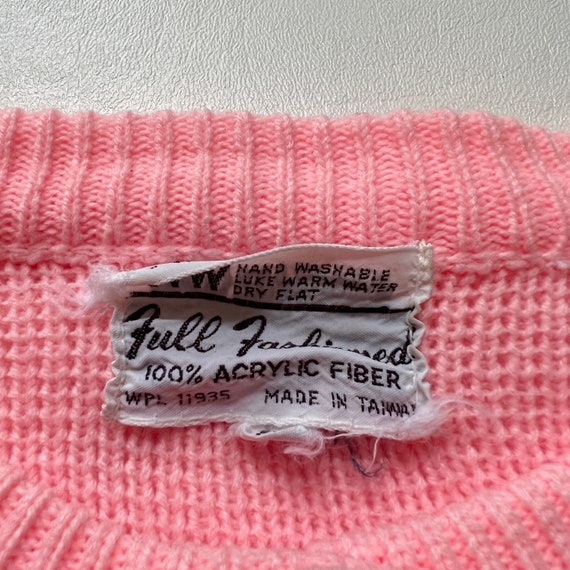 vintage 1960s cardigan sweater bubblegum pink gra… - image 4
